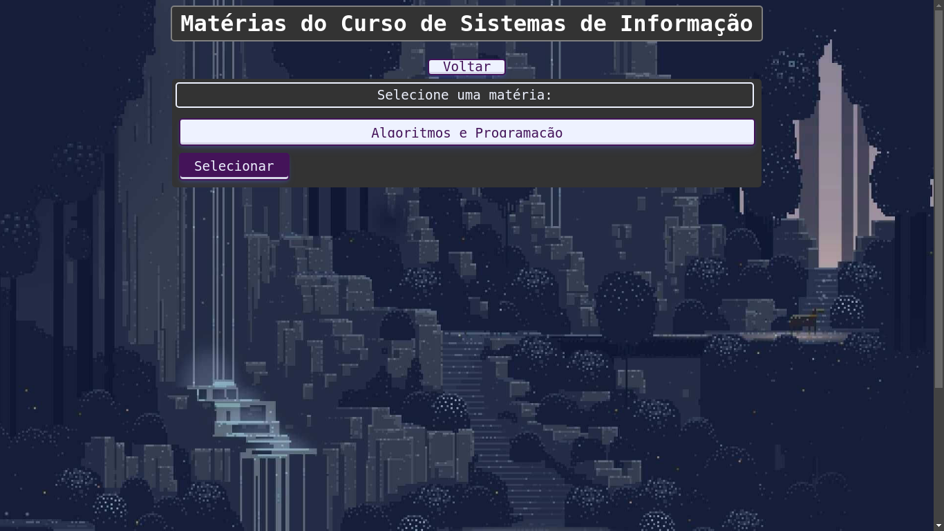 Menu do projeto Gerador de Cronogramas