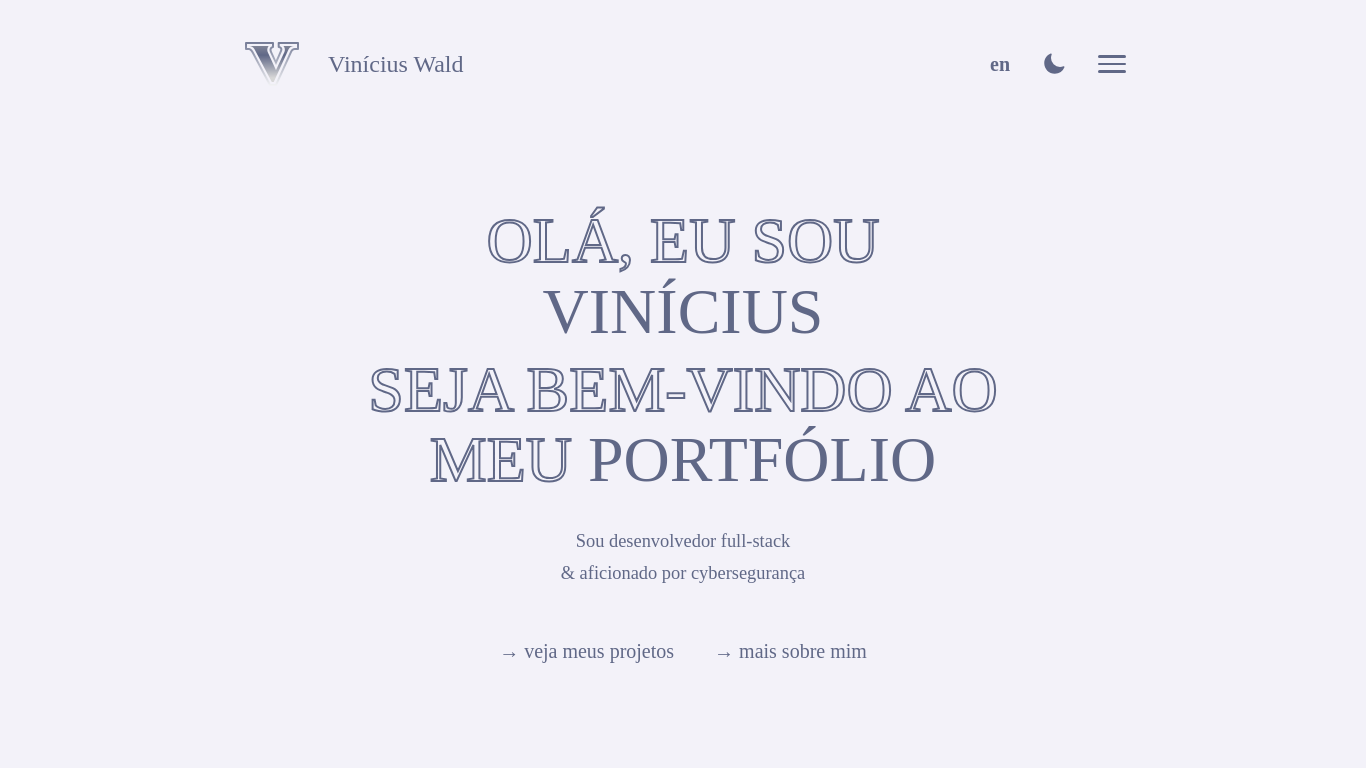 Capa do projeto Portfólio (Modo Escuro)